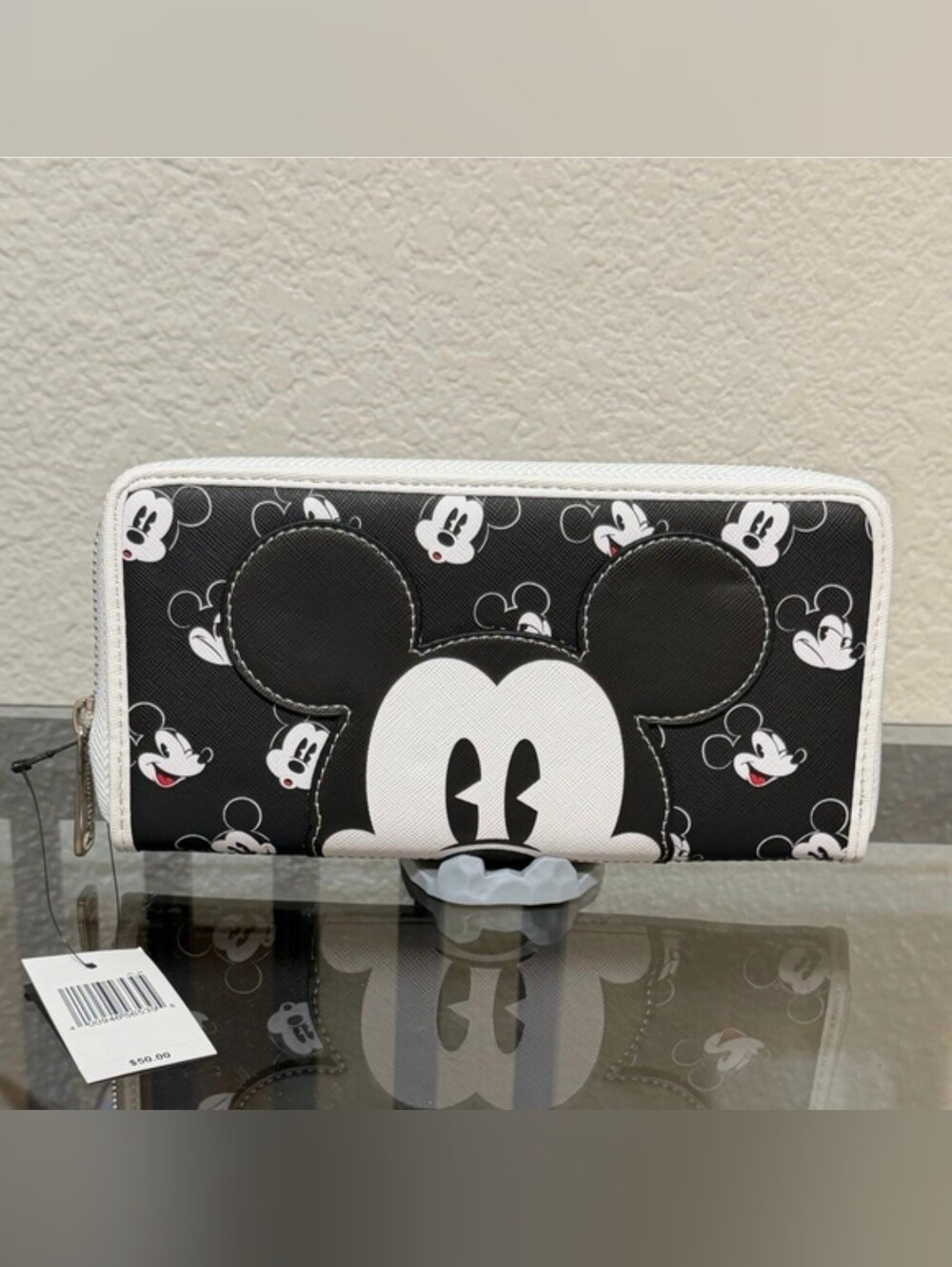 Disney Black and White Mickey Mouse Organizer Wallet NWT